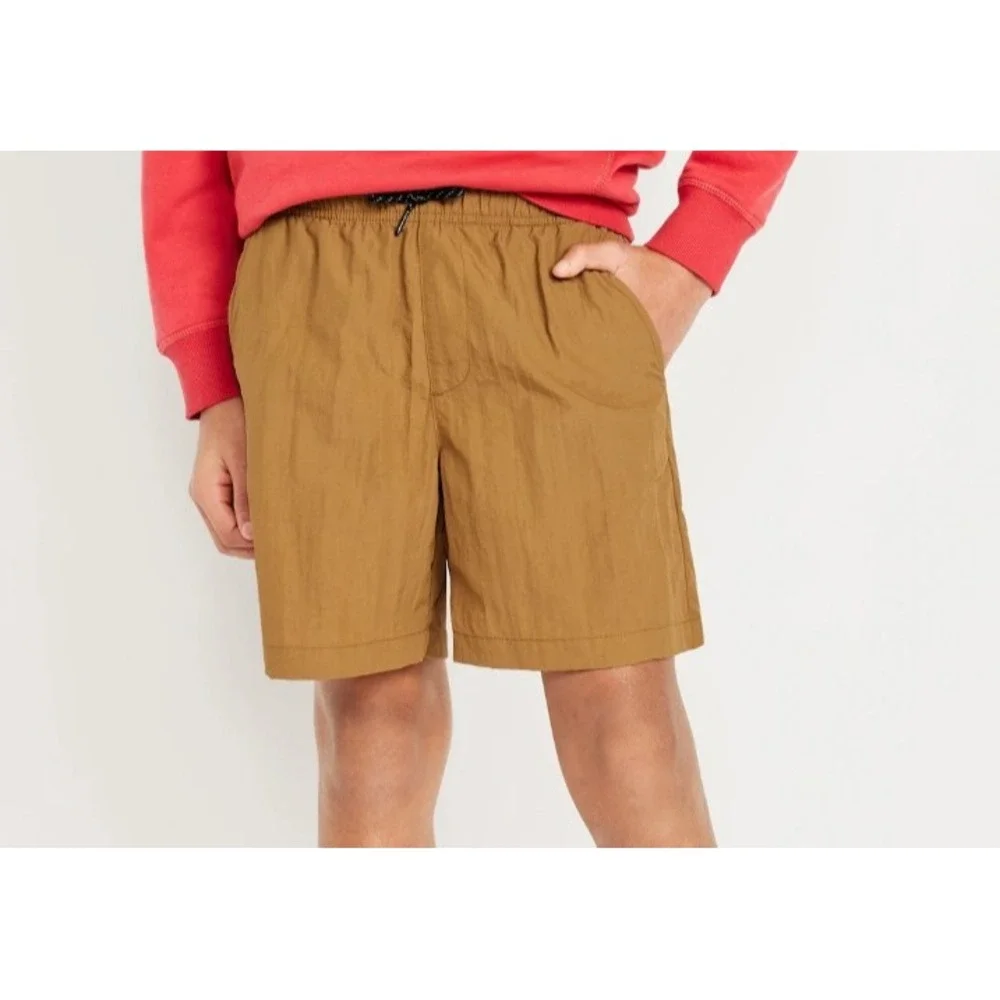 Boys Shorts Size 8‎ Medium Old Navy Above Knee Tech Brown Nylon Drawstring